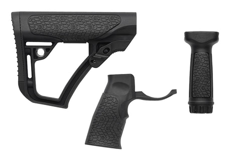 Daniel Defense Black Polymer Adjustable Buttstock with Pistol Grip and Foregrip for AR-15