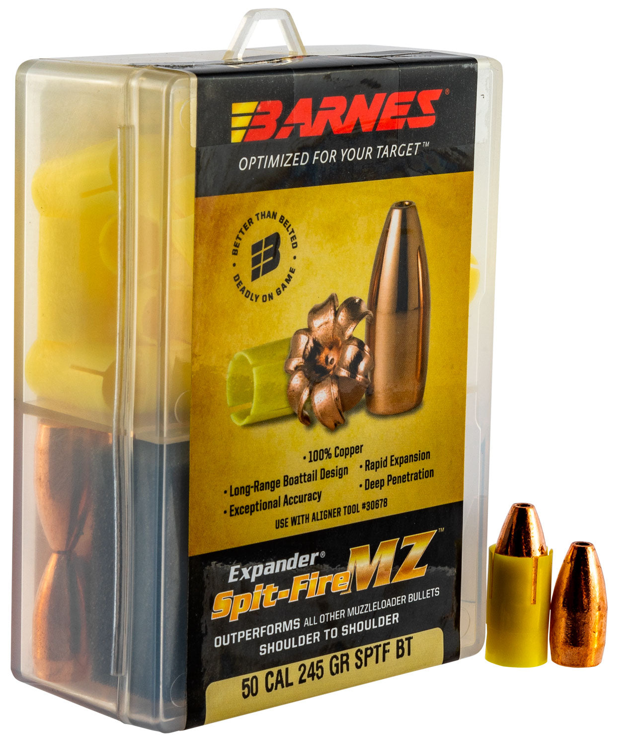 Barnes Spit-Fire MZ Expander Muzzleloader Bullets .50 Cal 245 Grain 24-Round Box