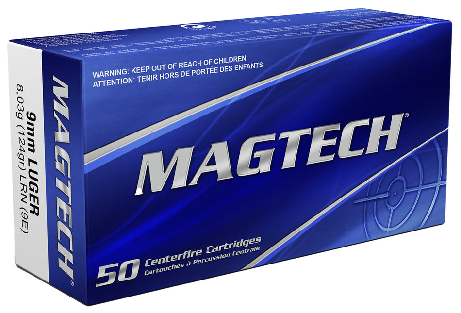 Magtech 9mm Luger/Parabellum 9E Range/Training Lead Round Nose LRN 124 Grain