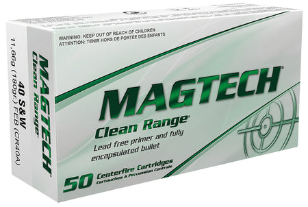 Magtech .40 S&W CR40A Clean Range Protection Fully Encapsulated Bullet Flat 180 Grain
