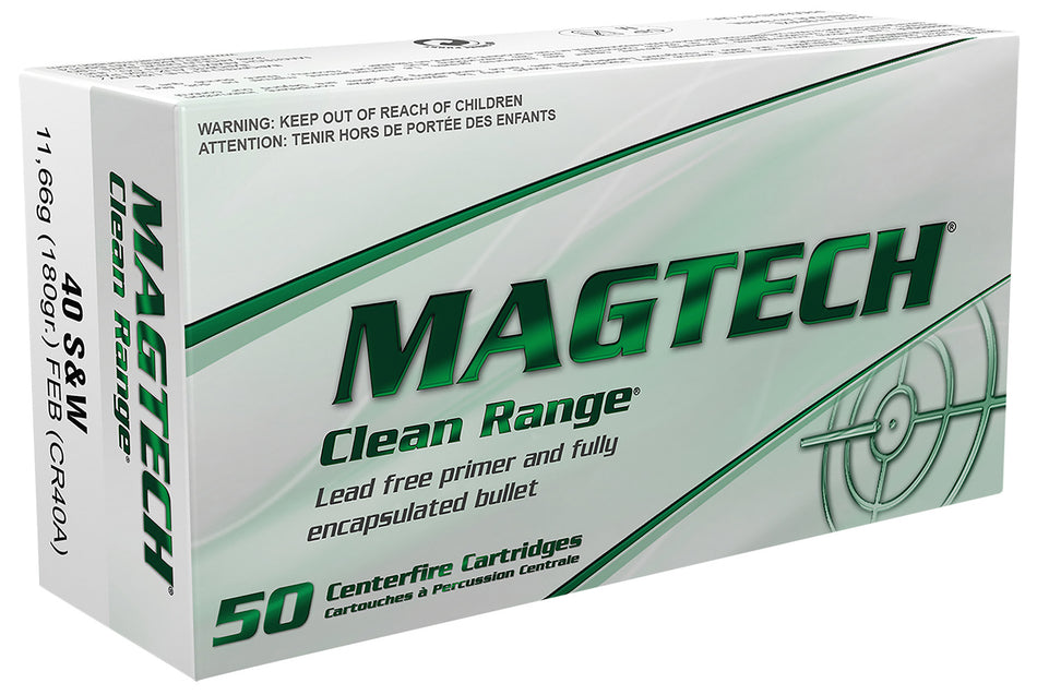 Magtech .40 S&W CR40A Clean Range Protection Fully Encapsulated Bullet Flat 180 Grain