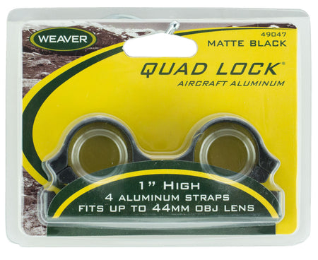 Weaver 49047 Quad Lock Detach Rings Matte Black 1" High