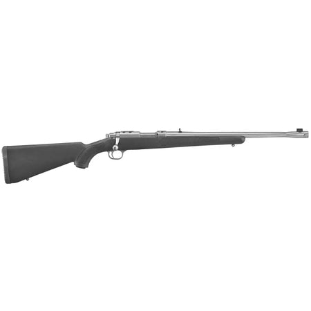 RUGER 77/44 44MAG BOLT RIFLE, 18.5" STS THREADED BBL, BLK SYNTHC STOCK, 4RD