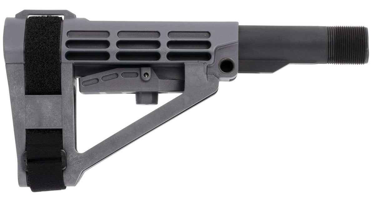 SB Tactical SBA4 5-Position Adjustable Brace in Stealth Gray with 6-Pos Mil-Spec Carbine Ext
