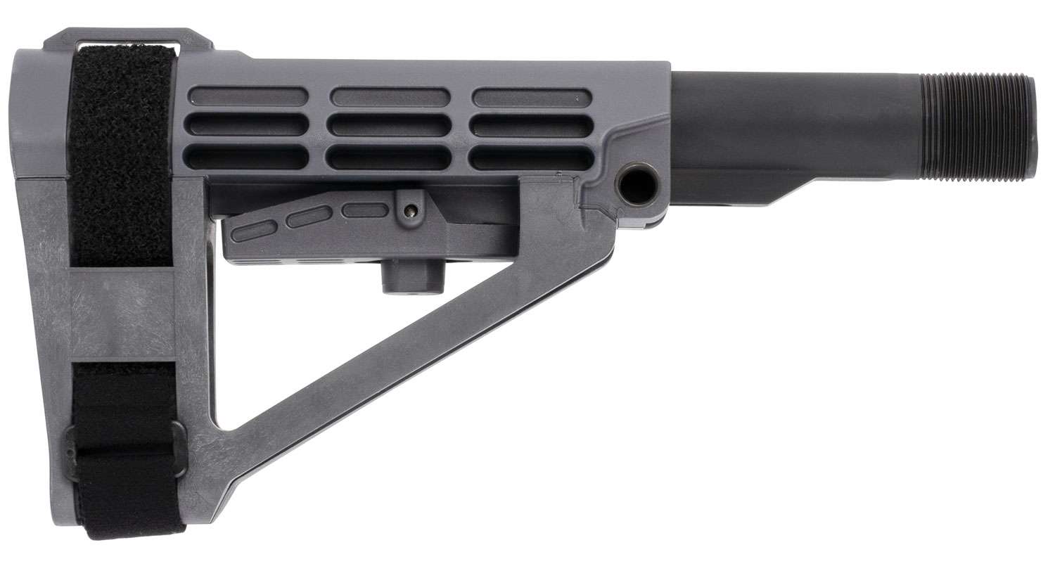SB Tactical SBA4 5-Position Adjustable Brace in Stealth Gray with 6-Pos Mil-Spec Carbine Ext