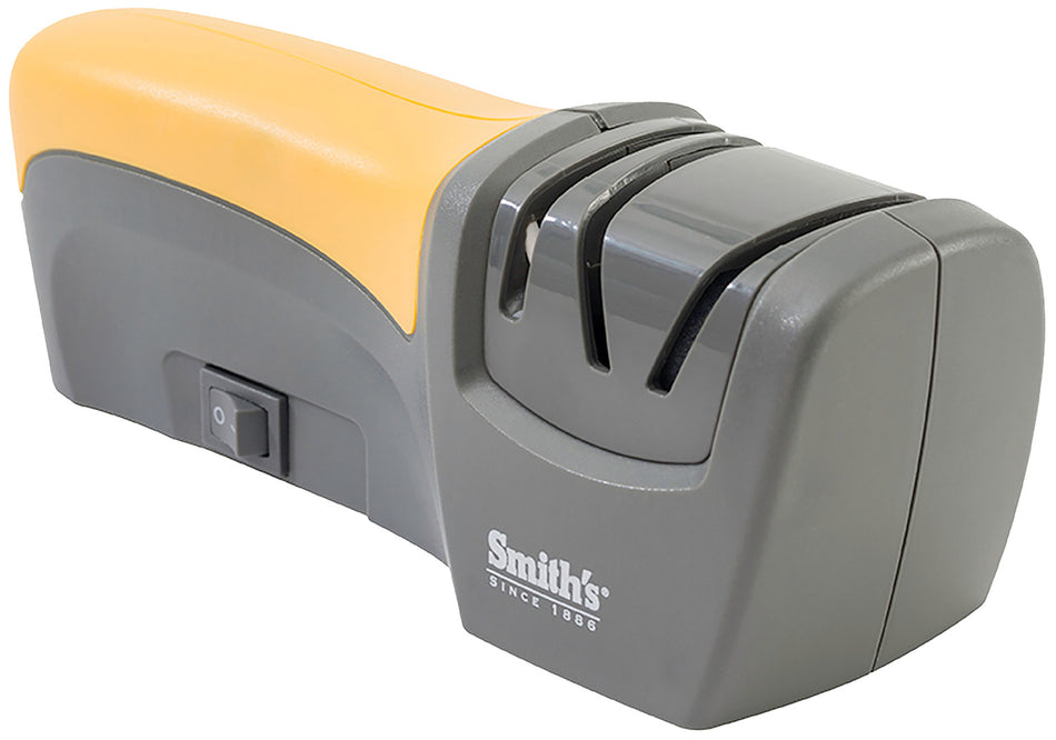 Smiths 50005 Compact Electric Knife Sharpener Ceramic Coarse Sharpening Gray Handle