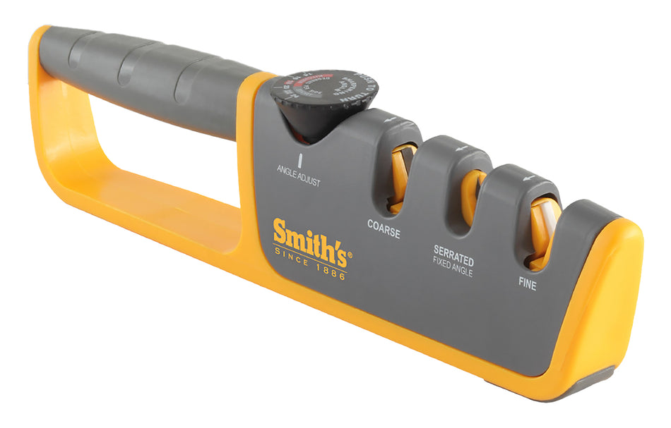 Smiths 50264 Adjustable Angle Pull-Thru Sharpener Fine and Coarse Ceramic/Diamond Gray Rubber Handle