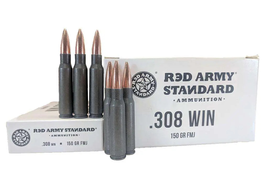 Century Arms .308 Win / 7.62x51mm Rifle Ammo RED ARMY STANDARD Target Shooting Full Metal Jacket FMJ 150 grain 