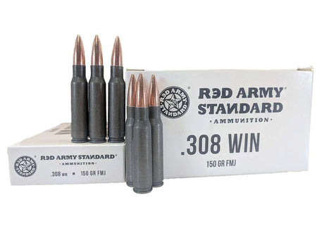 Century Arms .308 Win / 7.62x51mm Rifle Ammo RED ARMY STANDARD Target Shooting Full Metal Jacket FMJ 150 grain 