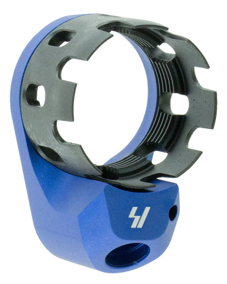 Strike Industries ARECN&EEPBLU AR Enhanced Castle Nut Extended End Plate Steel Blue Finish