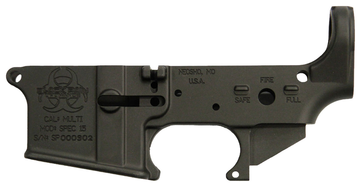 Black Rain Spec15 Forged AR-Platform Lower Receiver Multi-Caliber Black Anodized