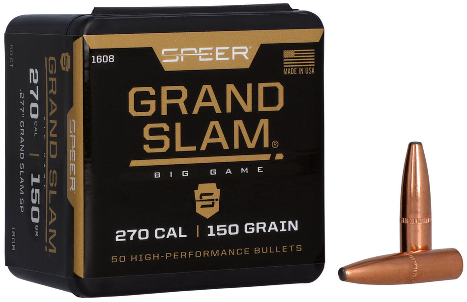 Speer 1608 Grand Slam 270 Caliber 150 Grain Soft Point Bullets Box of 50