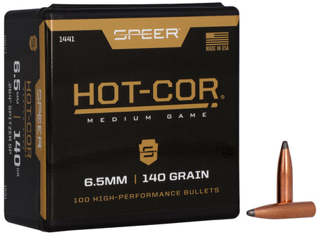 Speer 1441 Hot-Cor 264 Caliber 140 Grain Soft Point Spitzer Bullets Box of 100