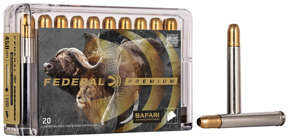 Federal .458 Winchester Mag P458T3 Premium Safari Cape-Shok Trophy Bonded Sledgehammer Solid 500 Grain
