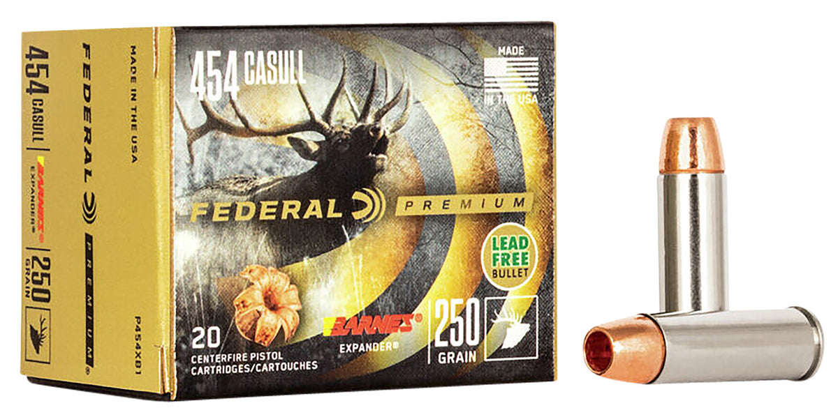 Federal .454 Casull P454XB1 Premium XPB Barnes Expander BRX 250 Grain