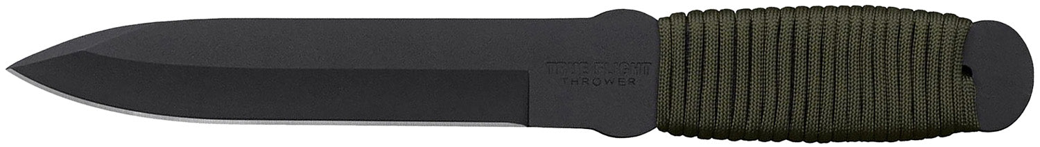 Cold Steel True Flight Thrower Knife 6.75" Spear Point 1055 Carbon Steel Black Paracord OD Handle