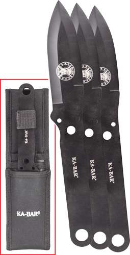 Ka-Bar 3-Piece Throwing Knife Set 9.75" OAL 4" Blades Polyester Pouch