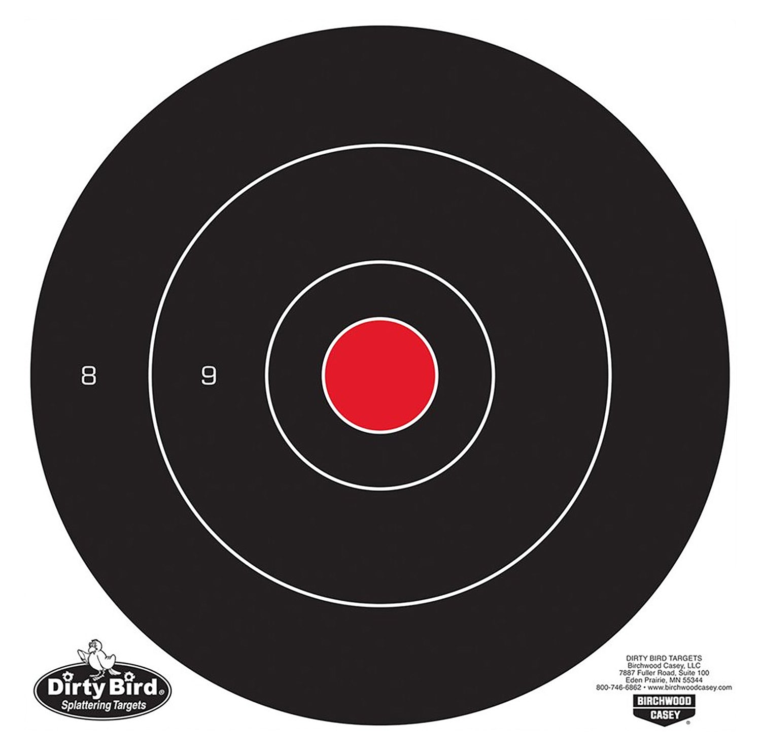 Birchwood Casey Dirty Bird 35012 Black/White 12" Bullseye Hanging Tagboard Target 12 Pack