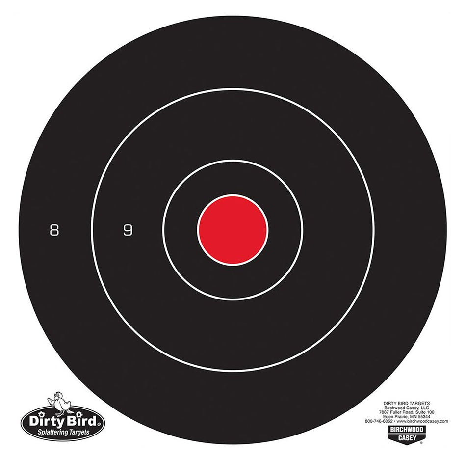 Birchwood Casey Dirty Bird 35012 Black/White 12" Bullseye Hanging Tagboard Target 12 Pack