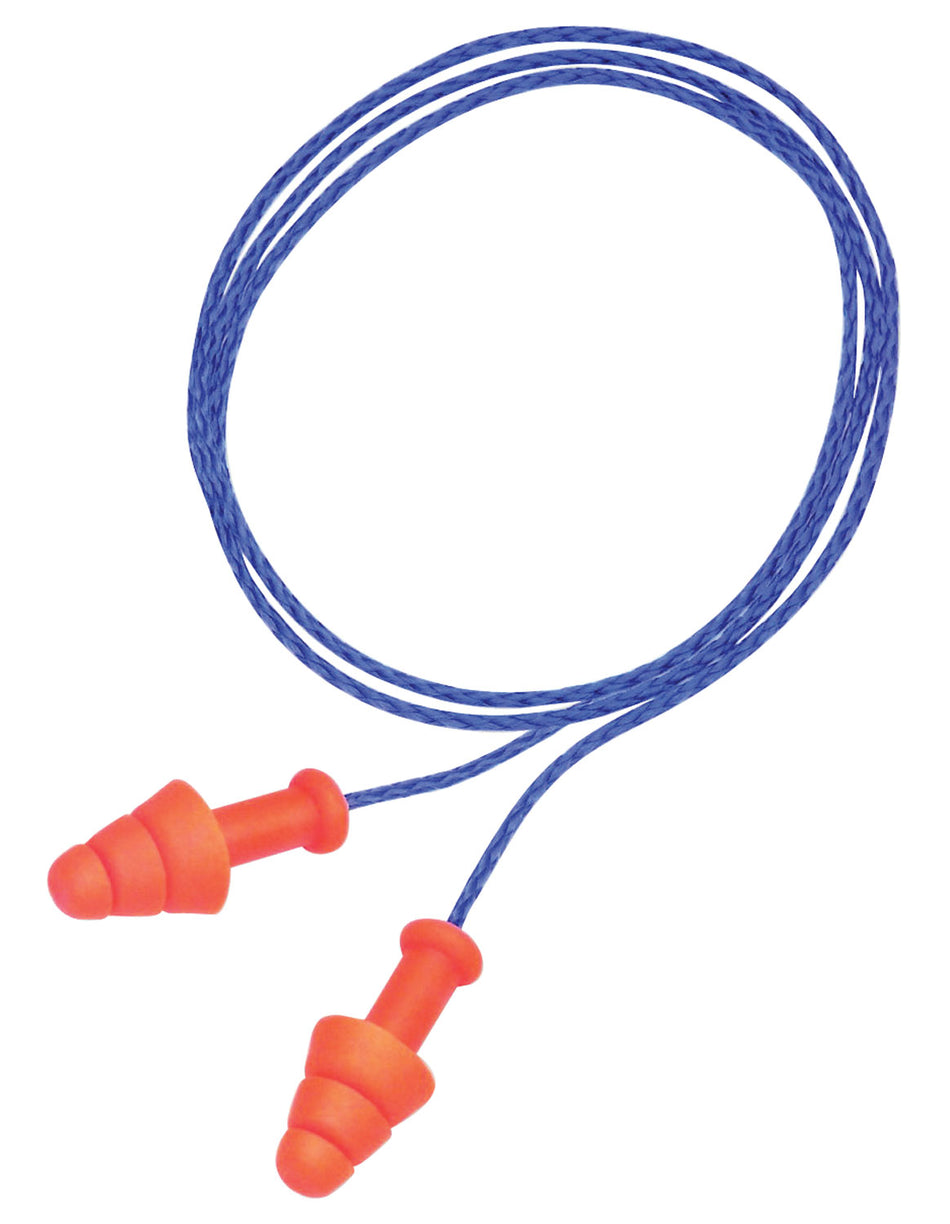 Howard Leight Smart Fit R01520 Corded Foam Ear Plugs 25 dB Orange Blue Cord 2 Pair
