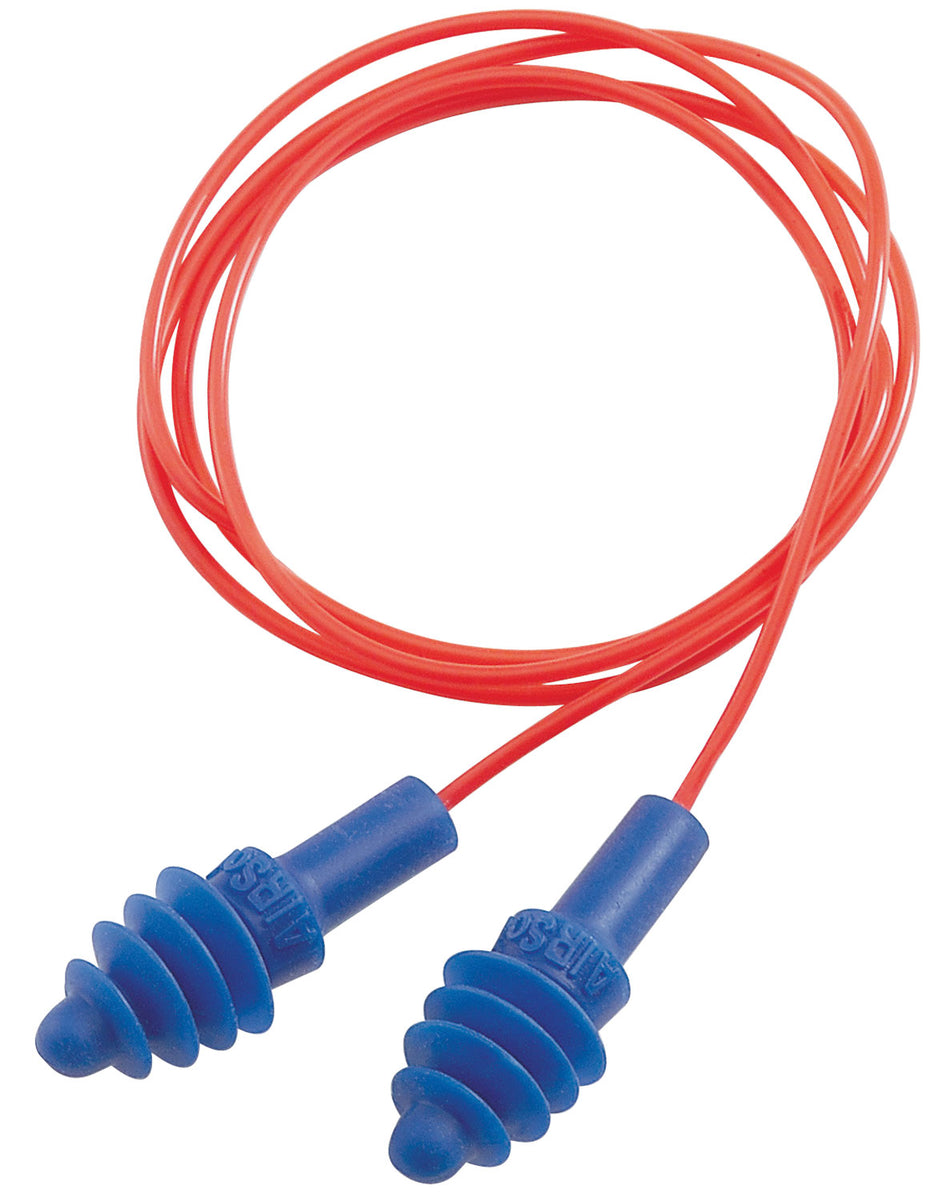Howard Leight Air Soft R01521 Corded Foam Ear Plugs 27 dB Blue Buds Orange Cord 2 Pair