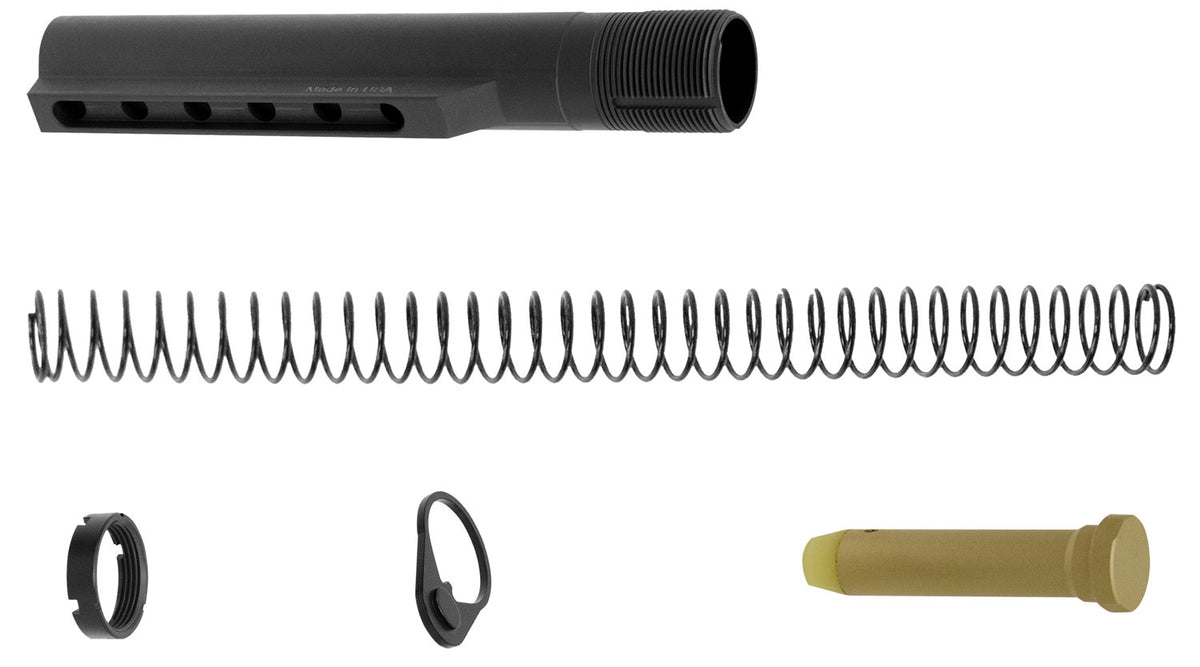 UTG Pro TLU001-KIT AR-15 Mil-Spec 6-Position Buffer Tube Extension Kit Black Aluminum