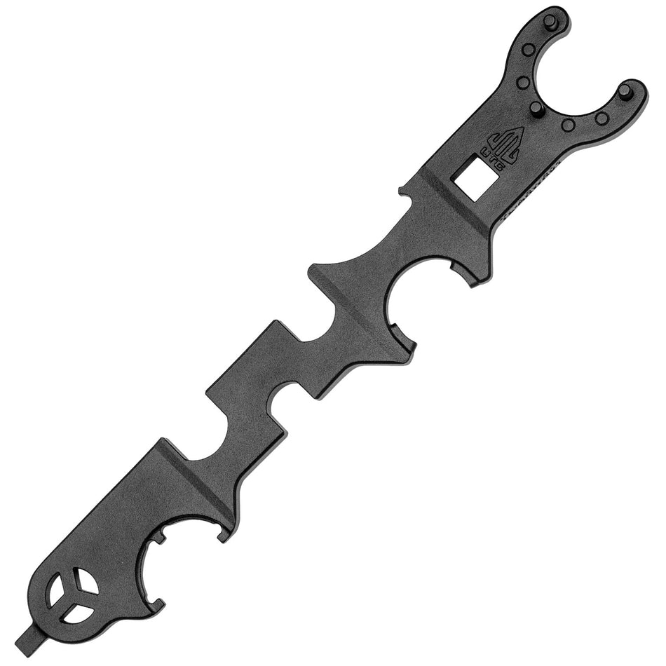 UTG TL-ARWR01 Black Phosphate Steel AR Platform Armorer's Combo Wrench with Free Float Barrel Nut and Multi-Slot