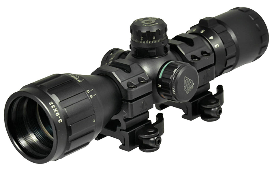 UTG SCP-M392AOLW BugBuster Black 3-9x 32mm 1-Inch Tube Illuminated Mil-Dot Reticle Scope