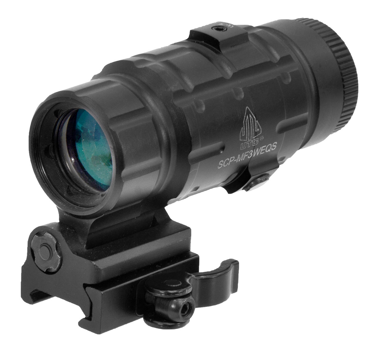 UTG 3X Optic Magnifier, Flip-to-Side QD Lock Mount, 37mm, Black Anodized