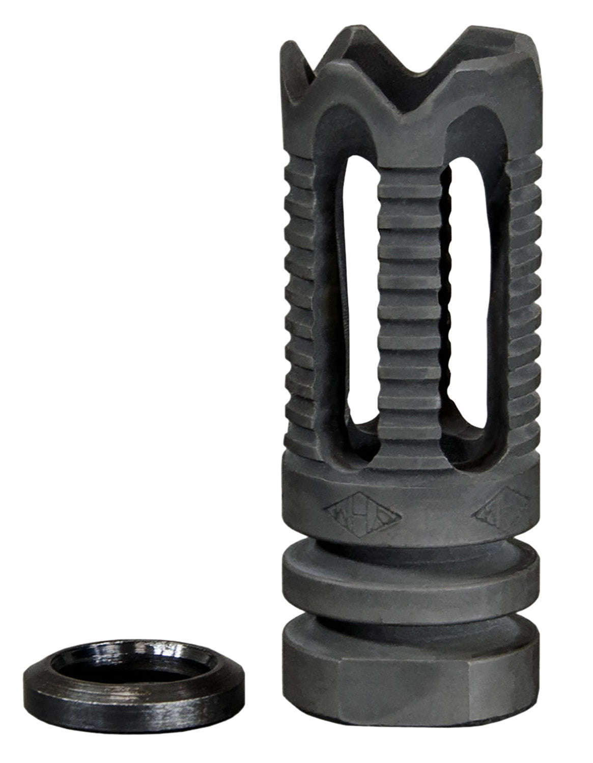 YHM 285C2 Phantom Flash Hider Black Steel 1/2"-28 TPI Toothed for 5.56x45mm NATO AR-Platform