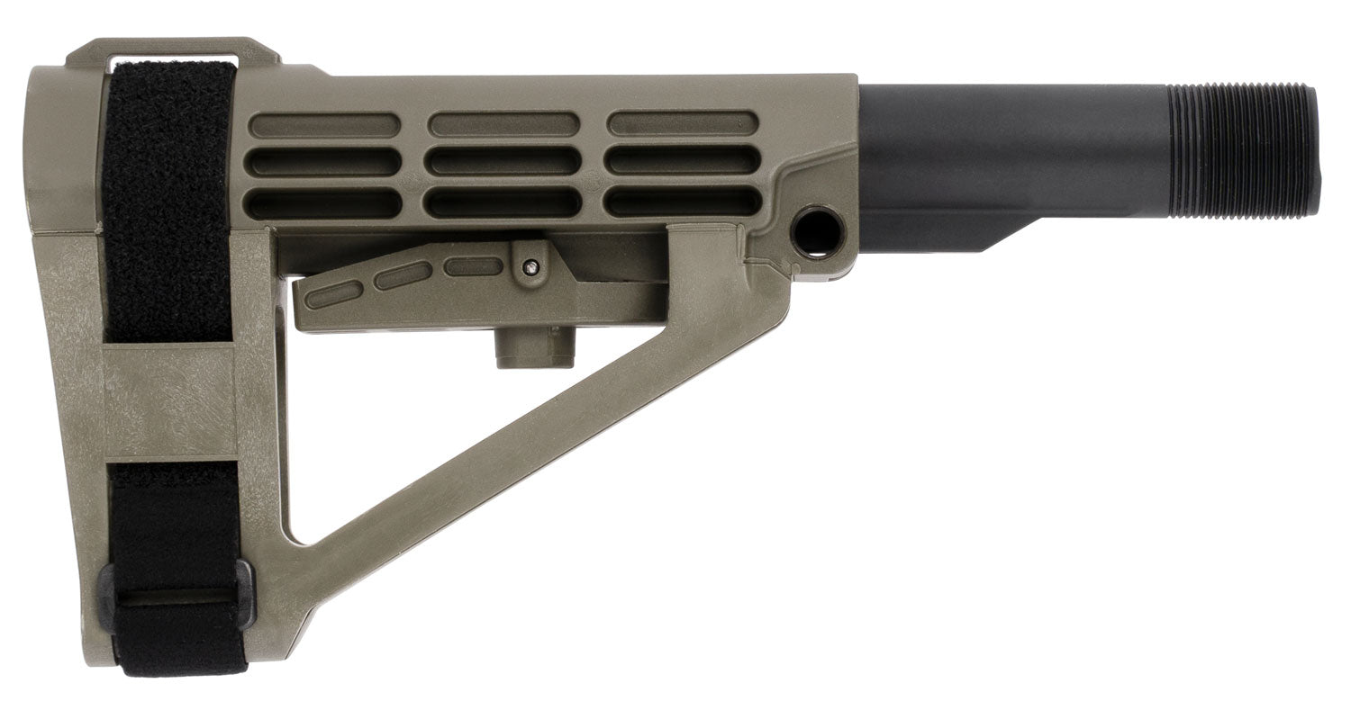 SB Tactical SBA4 5-Position Adjustable Brace OD Green with 6-Pos Mil-Spec Carbine Ext