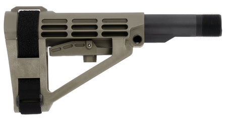 SB Tactical SBA4 5-Position Adjustable Brace OD Green with 6-Pos Mil-Spec Carbine Ext