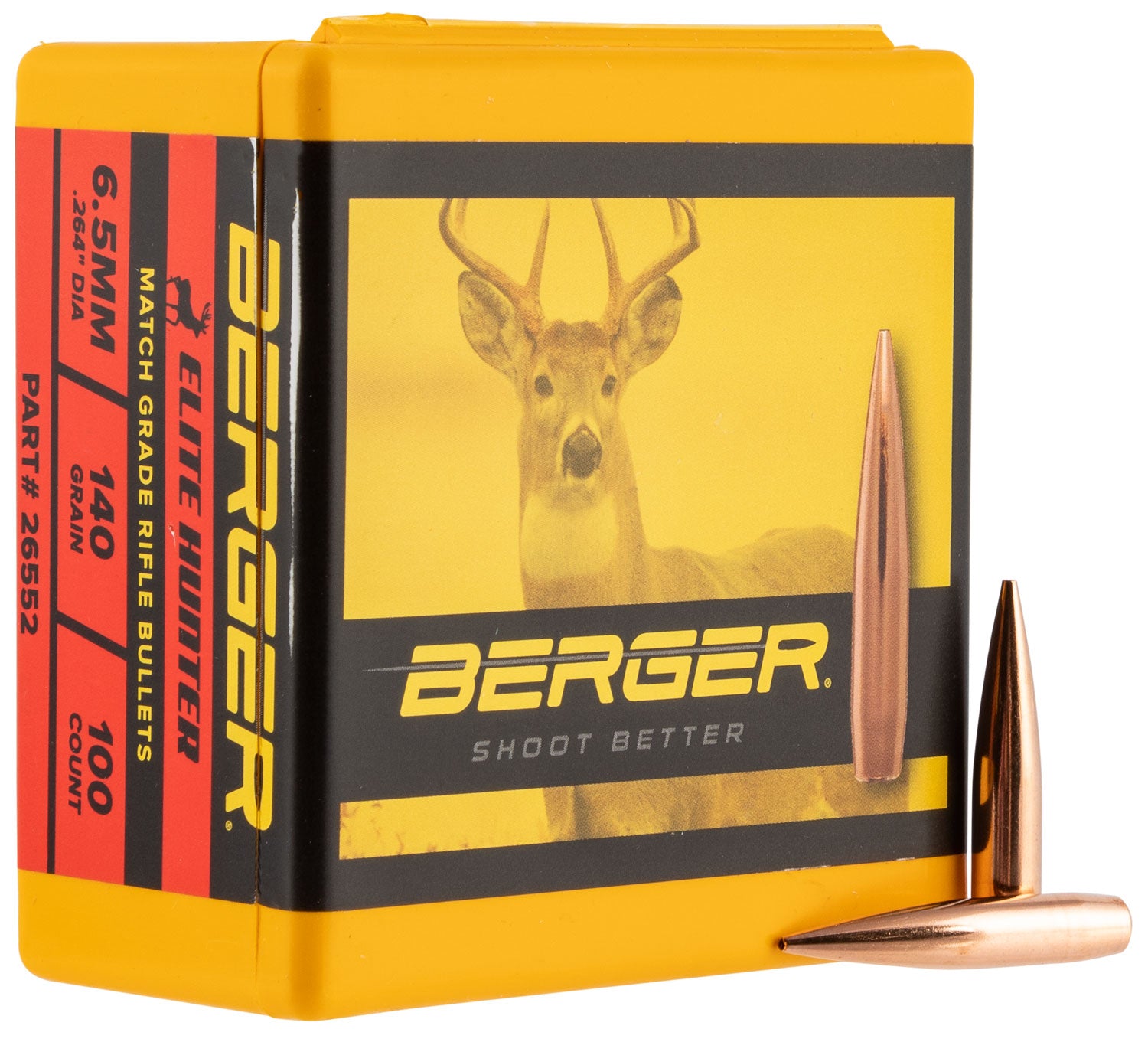 Berger Elite Hunter 6.5mm 140 Grain Boat Tail Match Grade Bullets Box of 100