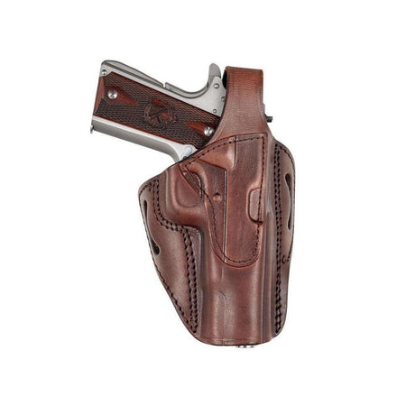 Tagua TX 1836 Leather Thumb Break Holster for 9mm/40/45 Double Stack Handguns Brown Right Hand