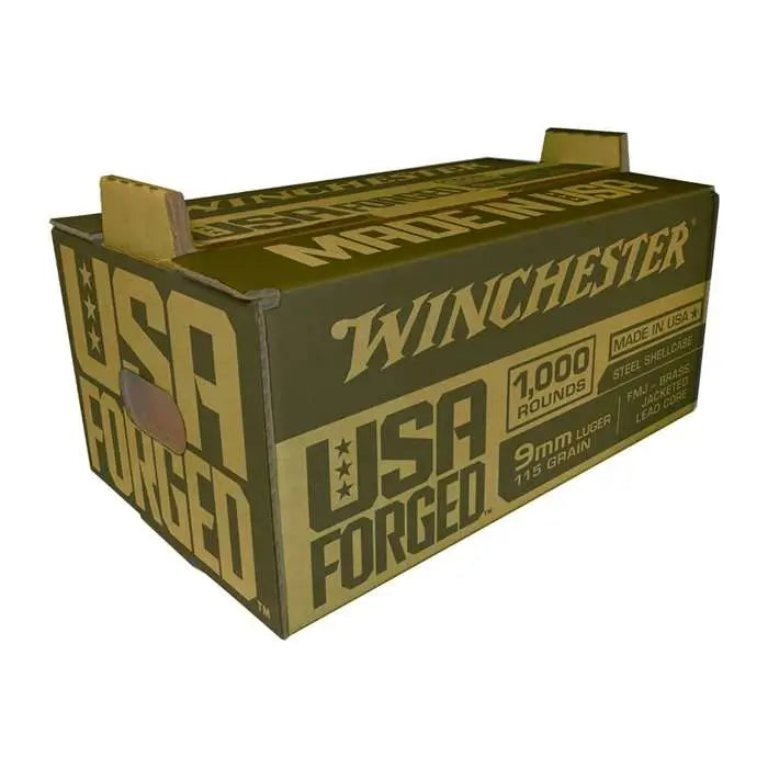 Winchester 9mm Luger / Parabellum Handgun Ammo USA Forged Full Metal Jacket FMJ 115 grain 