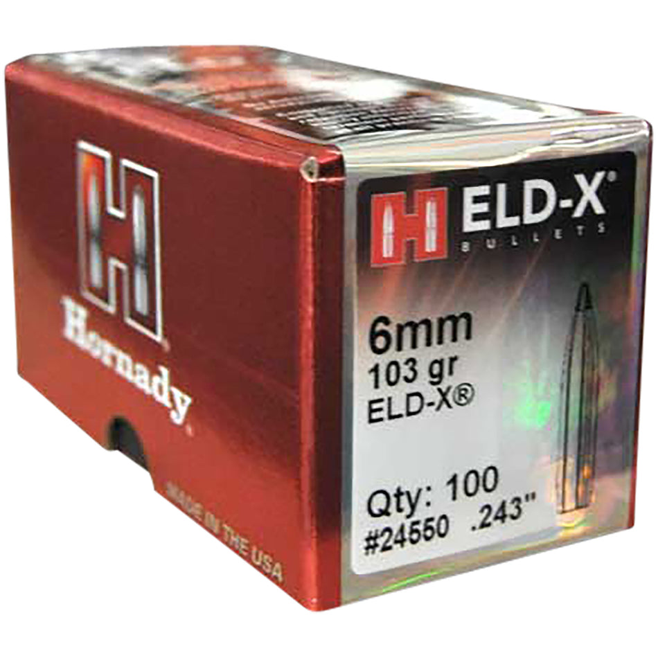 Hornady ELD-X .243 103gr Controlled Expansion Hunting Bullets Box of 100