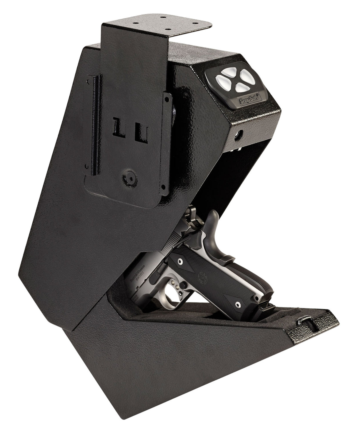 SnapSafe Drop Box Compact Handgun Vault with Programmable Keypad, Black 16-Gauge Steel