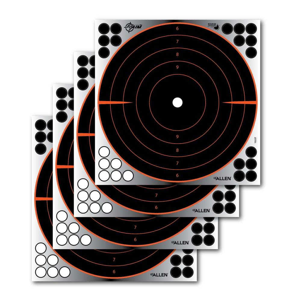 Allen EZ Aim 4-Pack 12x12 Inch Bullseye Paper Targets