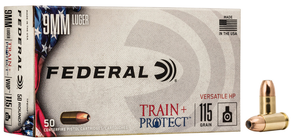 Federal 9mm Luger/Parabellum TP9VHP1 Train & Protect Versatile Hollow Point 115 Grain