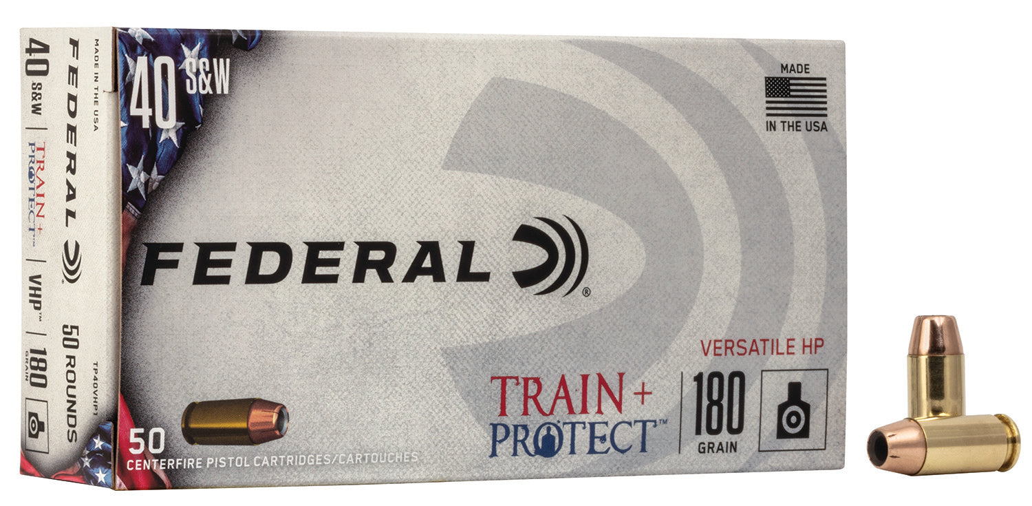 Federal .40 S&W TP40VHP1 Train & Protect Versatile Hollow Point 180 Grain