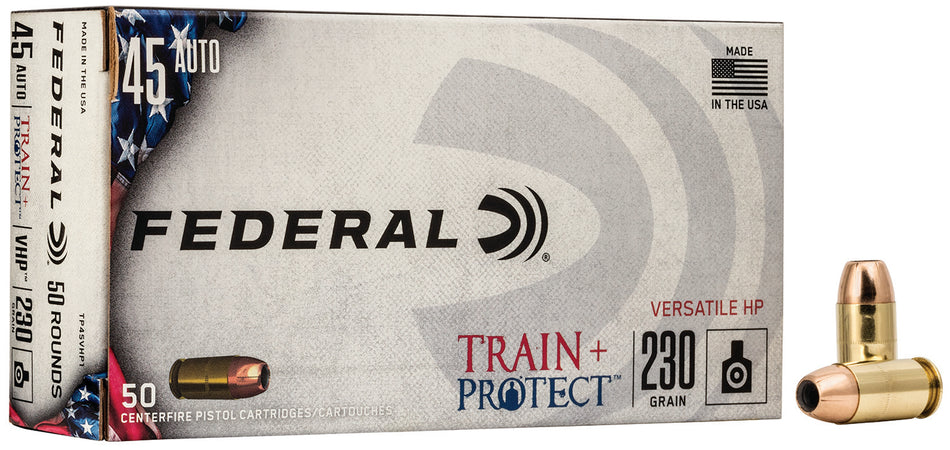 Federal .45 ACP/Auto TP45VHP1 Train & Protect Versatile Hollow Point 230 Grain