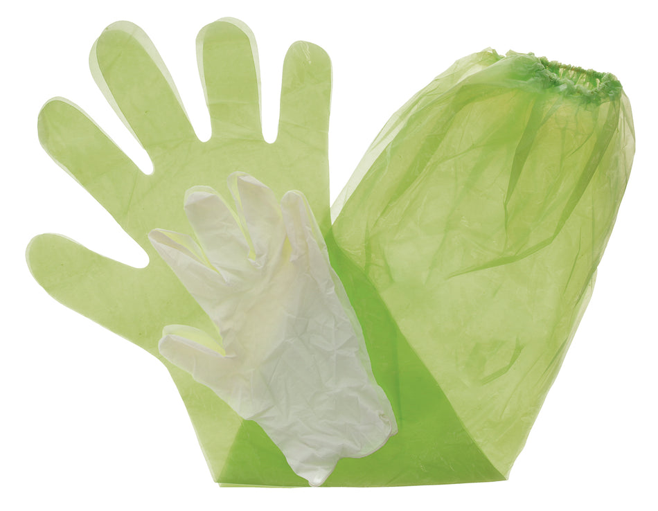 HME Game Cleaning Glove Set Green Shoulder Length Form-Fitting and 10x10 Towelette 4 Per Package