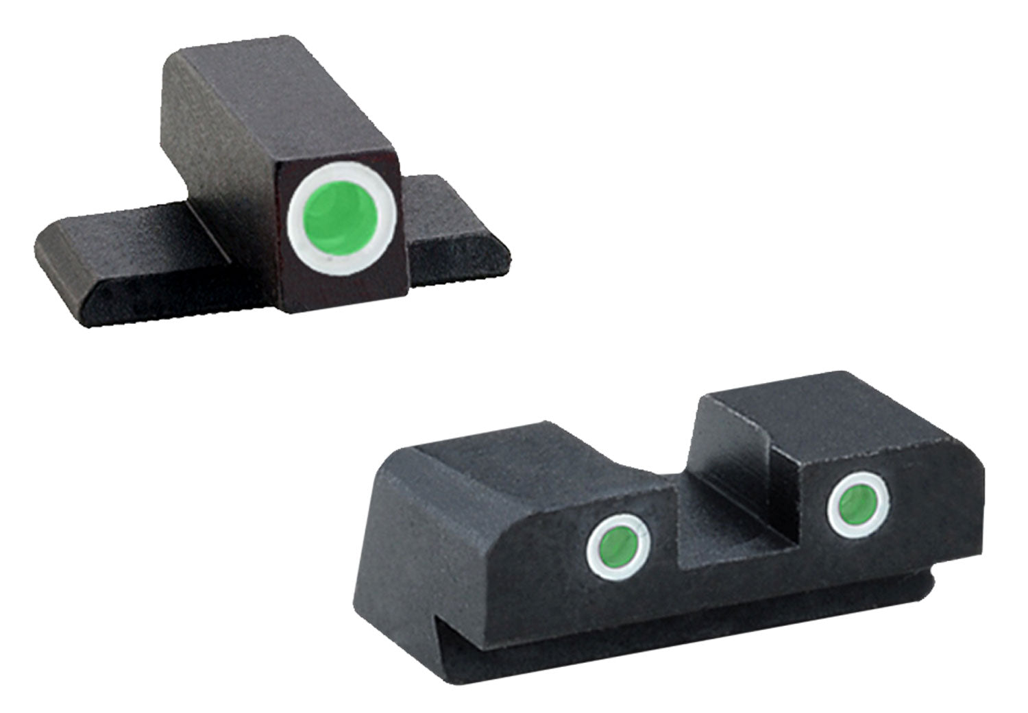 AmeriGlo XD191 Springfield Armory XD Classic Tritium Iron Sight Set - Green Tritium White Outline