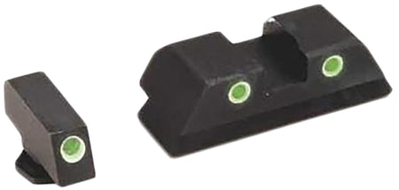 AmeriGlo GL113 Glock Classic Tritium Iron Sight Set - Green Tritium White Outline