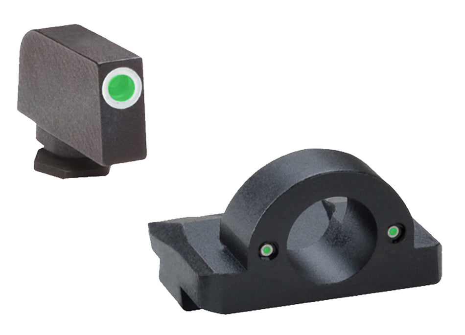 AmeriGlo GL126 Glock Ghost Ring Tritium Iron Sight Set - Green Front/Green Rear