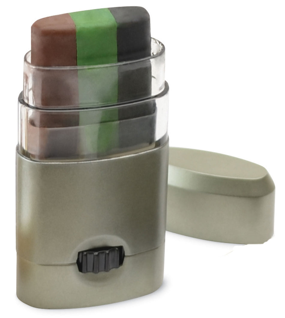 HME 3-Color Non-Glare Camo Face Paint Stick Black Brown Dark Green