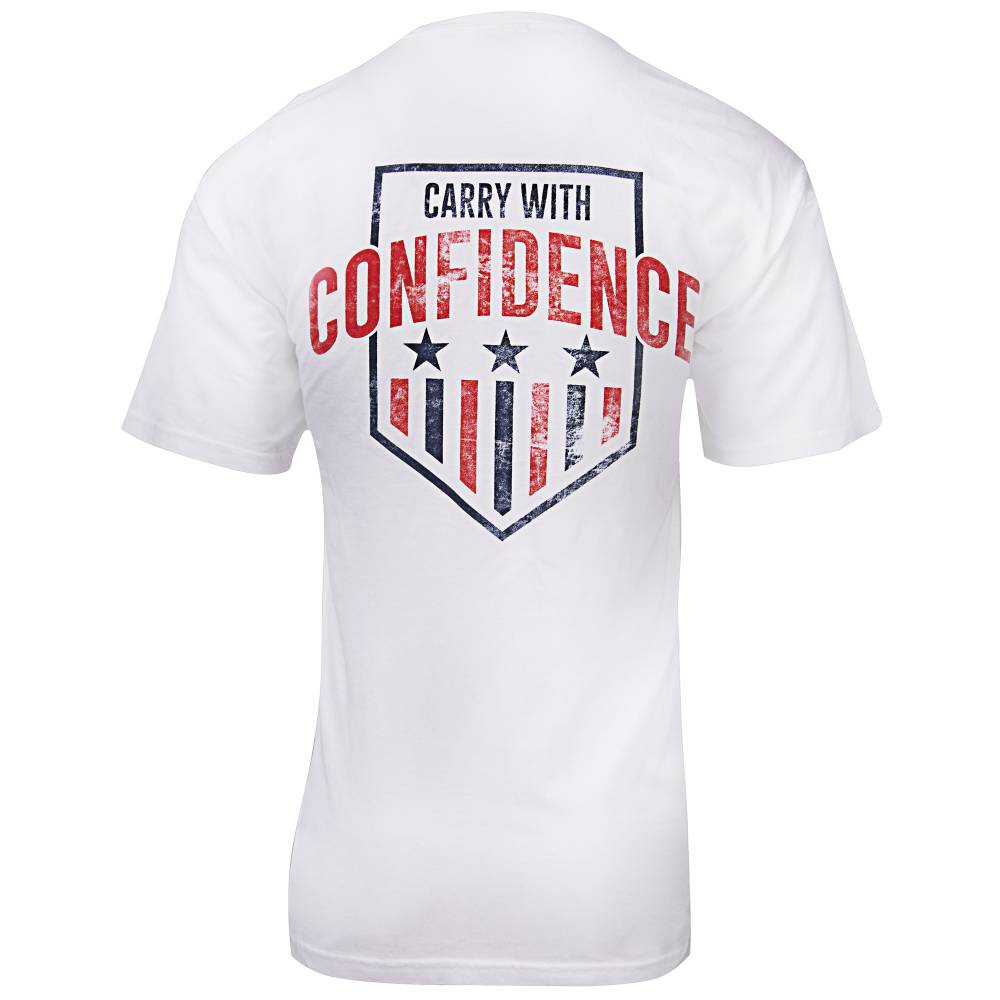 Glock Carry With Confidence Tee Red White Blue Large