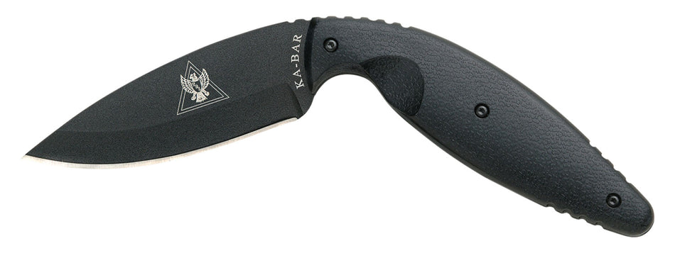 Ka-Bar 1482 TDI Law Enforcement Large Fixed Blade 3.69" Plain AUS-8A SS, Black Zytel Handle & Belt Clip