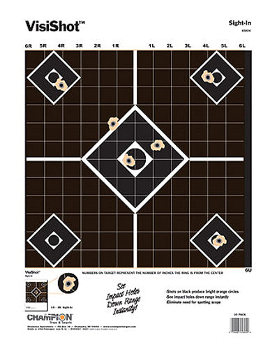 Champion Targets 45804 VisiShot 5-Diamond Hanging Paper Target 10-Pack