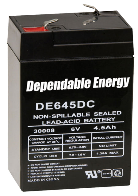 American Hunter DE30052 6V 4.5 AMP HR Rechargeable Battery for Game Feeders